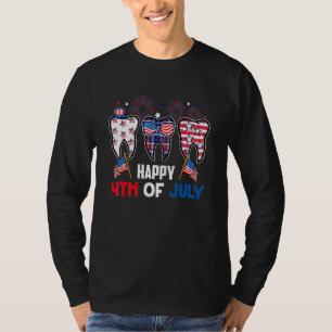 T-shirt Décorations du 4 juillet Dents Mignonnes Drapeau A