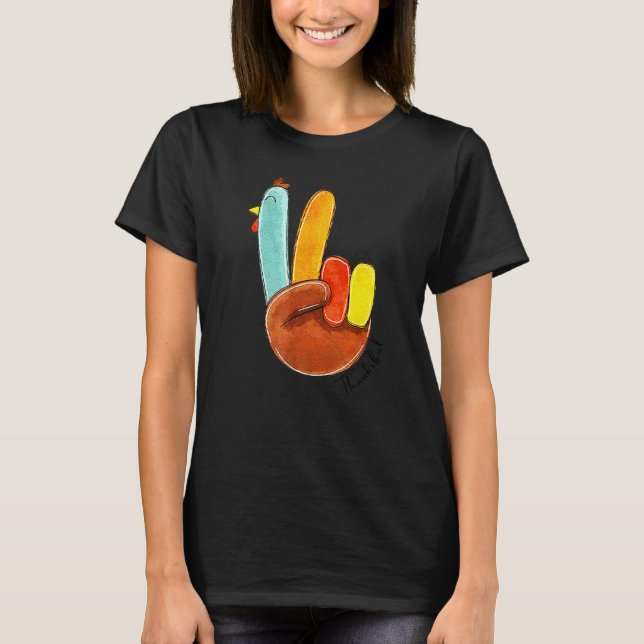 T-shirt Décorations Thanksgiving Turquie Doit Remerciement (Devant)