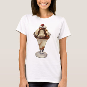 T-shirt Décors de sundaes au chocolat chaud glacé vintage