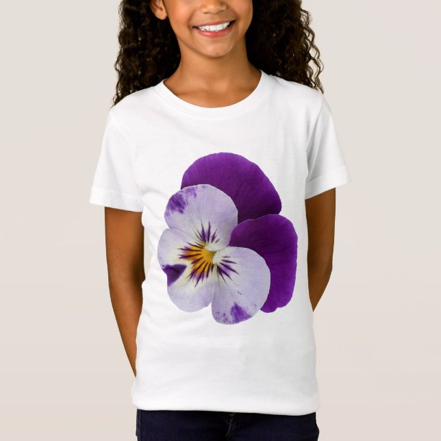 T-Shirt Découpe de pensée blanche violette (Devant)
