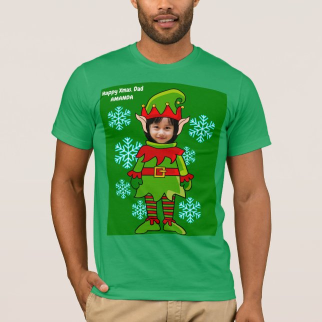 T-shirt découpé en tête Xmas personnalisé (Devant)