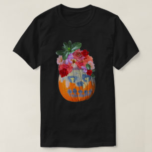 T-shirt Découpe photo Citrouille floral
