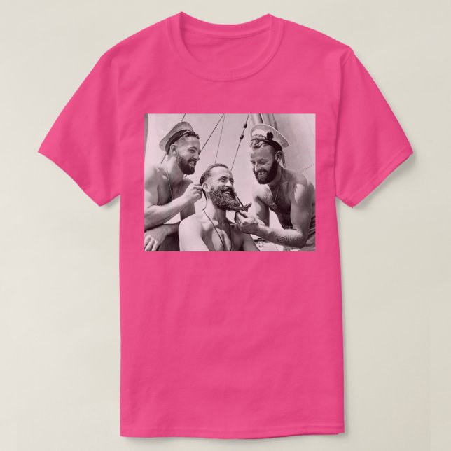 T-shirt Découpe vintage de la barbe (Design devant)