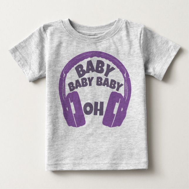 T-shirt d'écouteur de bébé de bébé de bébé oh (Devant)