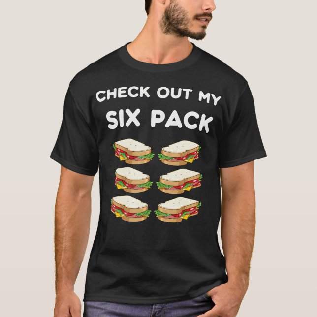 T-shirt Découvrez Mon Pack Sandwich Six Pack Funny Gym Fit (Devant)