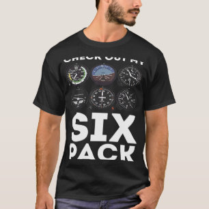 T-shirt Découvrez Mon Pilote D'Aviation Six Pack