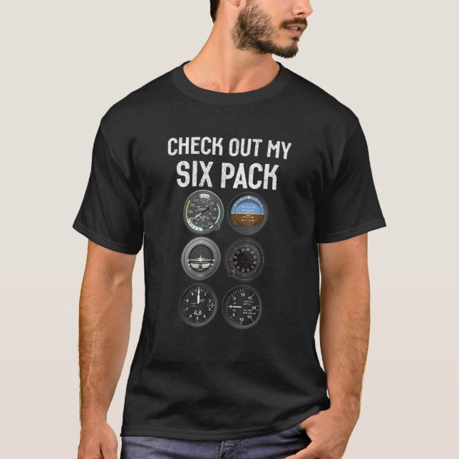 T-shirt Découvrez My Six Pack Flying amusant cadrans pilot (Devant)