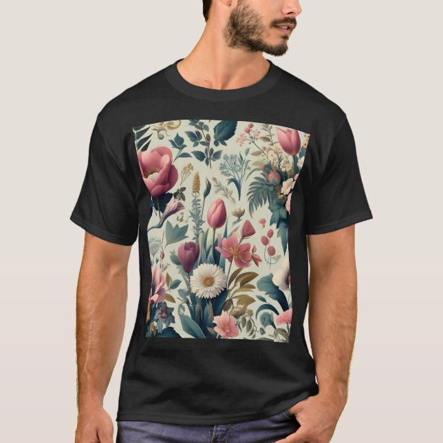 T-shirt Découvrez un motif botanique floral printanier épo (Devant)