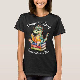 T-shirt Découvrez une histoire de lecture de livre de dino