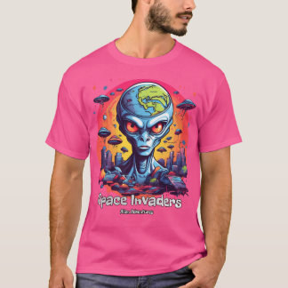 T-shirt Découvrir Le Mystère Des Invaders De L'Espace Alie