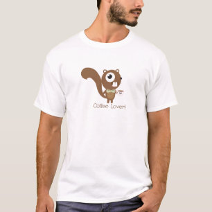 T-shirt d'écureuil d'amant de café