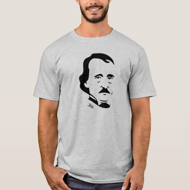 T-shirt d'Edgar Allan Poe   (gris-clair) (Devant)