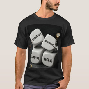 T-shirt Dédicace Persévérance Champion Légende Dés Motiv