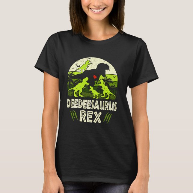 T-shirt Deedee Dinosaur T Rex Deedeesaurus 4 Enfants Famil (Devant)