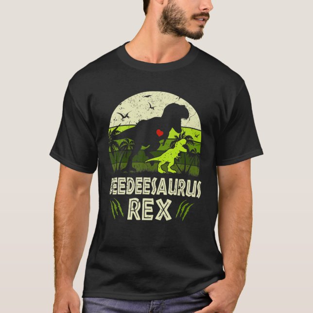 T-shirt Deedeesaurus T Rex Dinosaur Deedee Saurus Famille  (Devant)