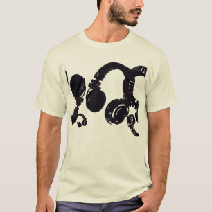 T-shirt deejay dj D.J. tête noire . musique inspirée