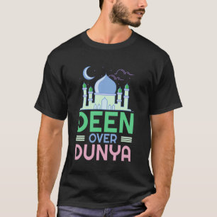 T-shirt Deen Over Dunya - Mosquée Islamique Amusant Religi