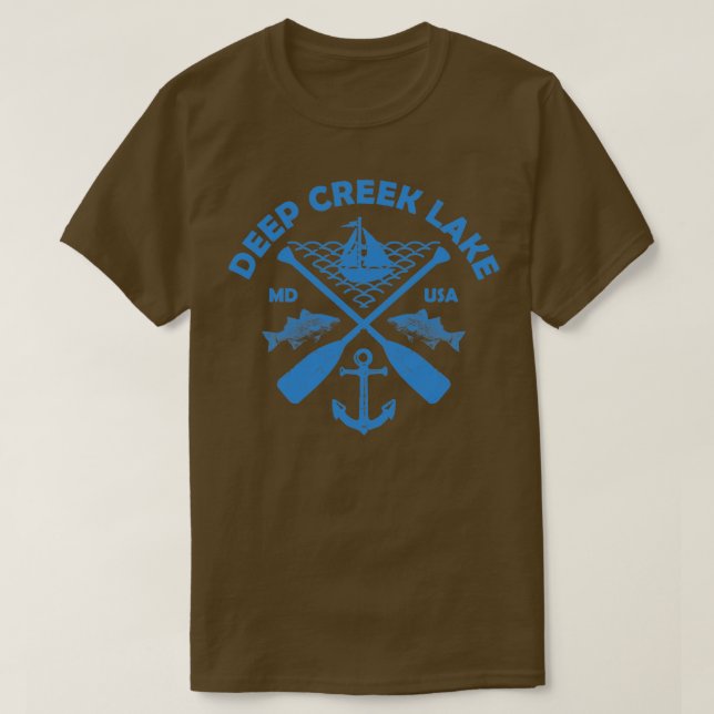 T-shirt Deep Creek Lake Maryland Bateau de pêche Paddle Ad (Design devant)