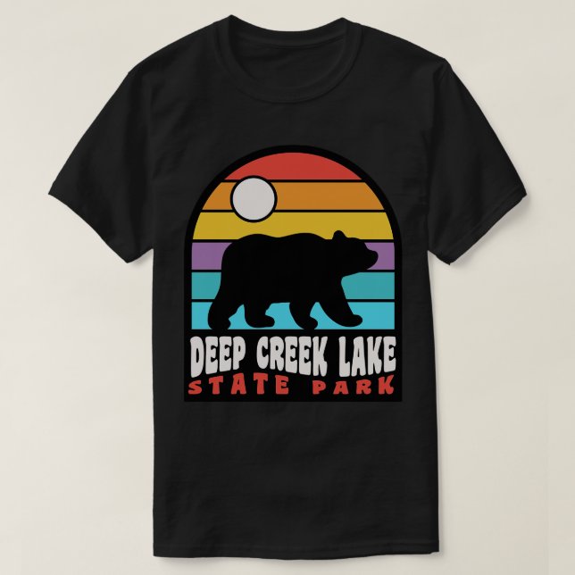 T-shirt Deep Creek Lake State Park Maryland Bear Badge TSh (Design devant)