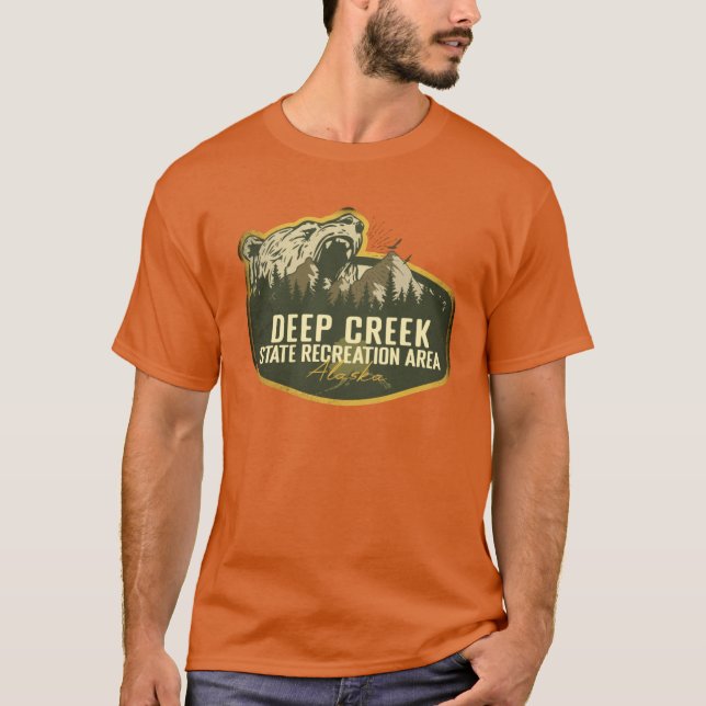 T-shirt Deep Creek State Recreation Area Alaska Retro Badg (Devant)
