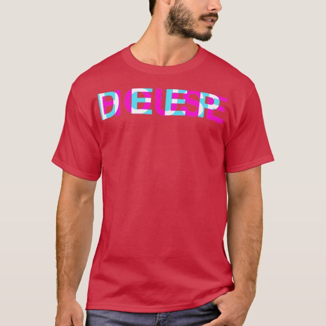 T-shirt Deep House - Illusion optique Glitch EDM (Devant)