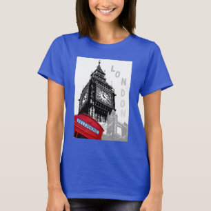T-shirt Deep Royal Blue London Boîte de téléphone rouge Bi