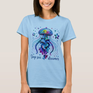 T-shirt Deep Sea Dreamer Jellyfish Blue Art