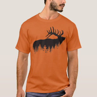 T-shirt Deer and Evergreens Hunting Triblend