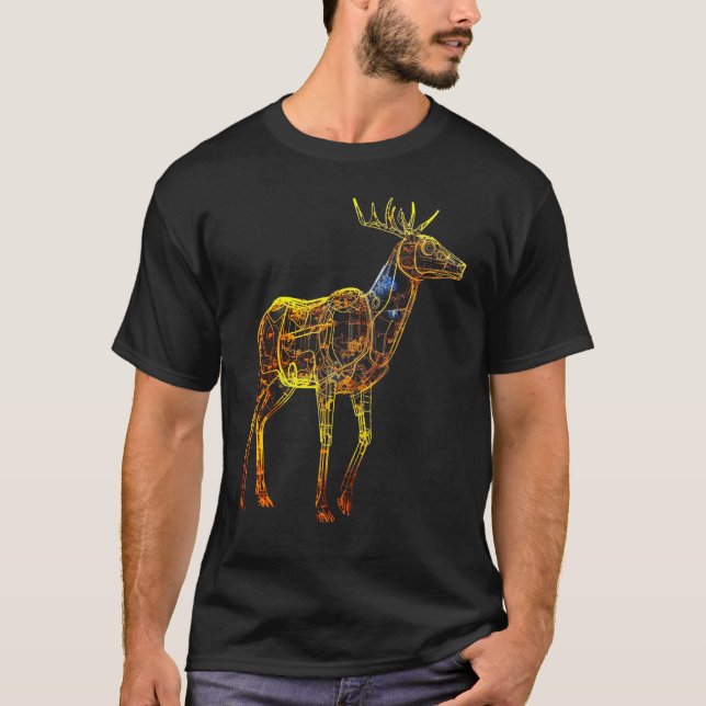 T-shirt Deer artwork motif  animal deer (Devant)