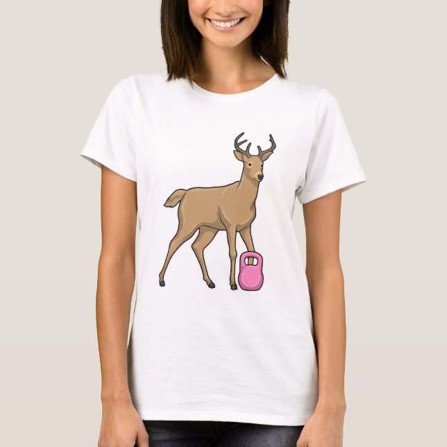 T-shirt Deer Fitness Dumbbell (Devant)