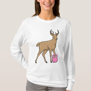 T-shirt Deer Fitness Dumbbell