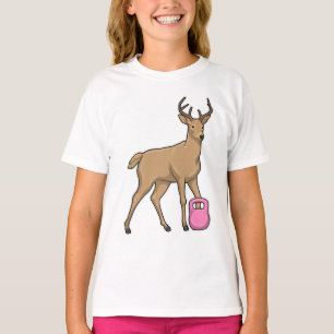 T-shirt Deer Fitness Dumbbell