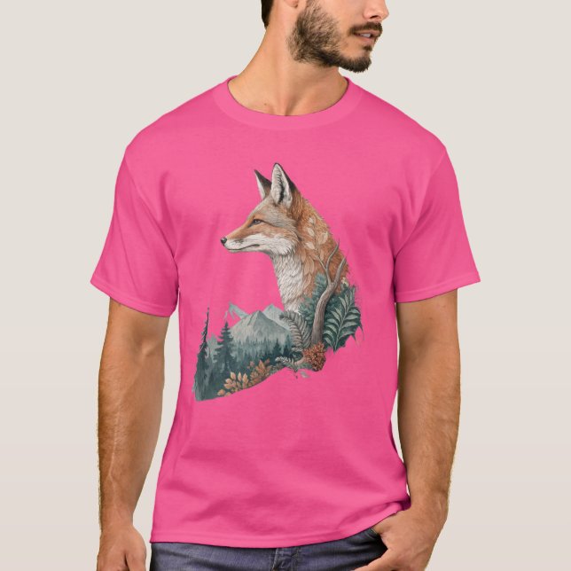 T-shirt Deer Harmony – Geometric Wildlife & Nature Tee (Devant)