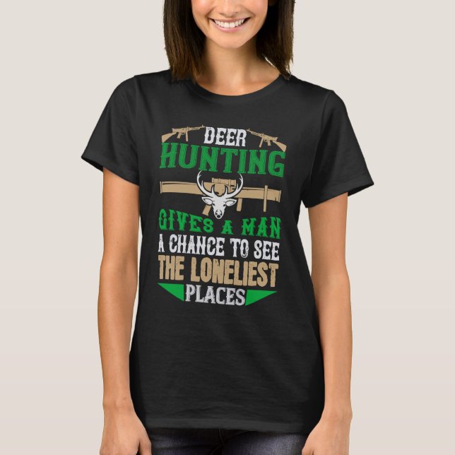 T-shirt Deer Hunting Funny Hunter American Hunting (Devant)