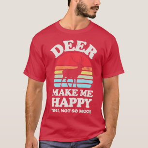 T-shirt Deer Make Me Happy Sunset Retro for Men Women Boys