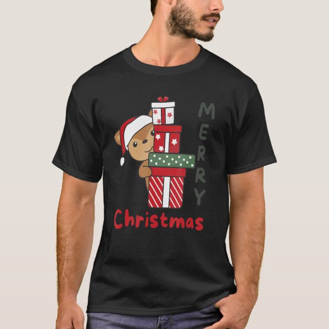 T-shirt Deer Merry Christmas Winter Deer Christmas (Devant)