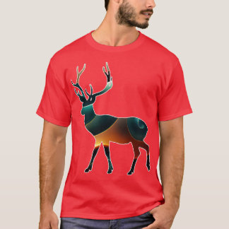 T-shirt Deer Silhouette Art Abstrait