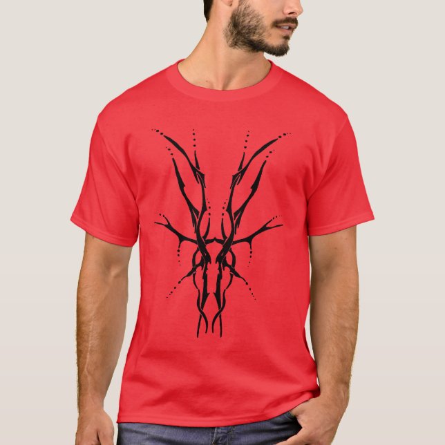 T-shirt Deer Skull Tribal Design pour les chasseurs de cer (Devant)