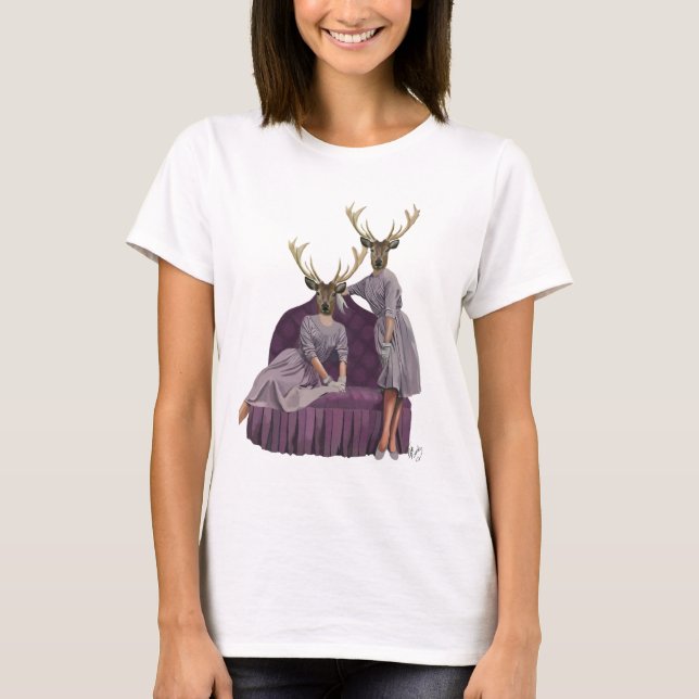 T-shirt Deer Twins in Purple (Devant)