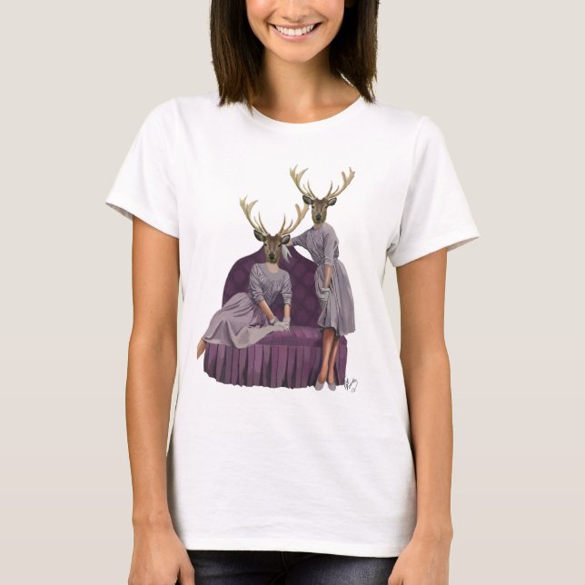 T-shirt Deer Twins in Purple (Devant)