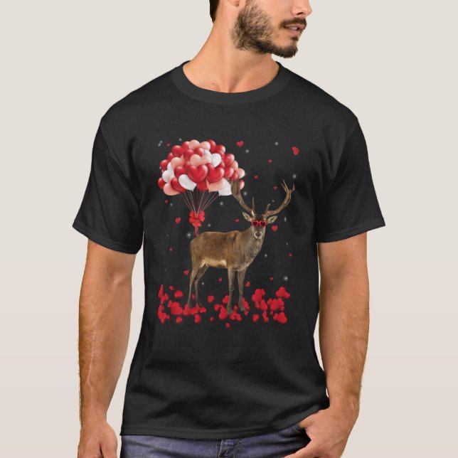 T-shirt Deer Valentine's Day Coeur Animaux (Devant)