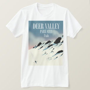 T-shirt Deer Valley, Park City, Utah, affiche de ski