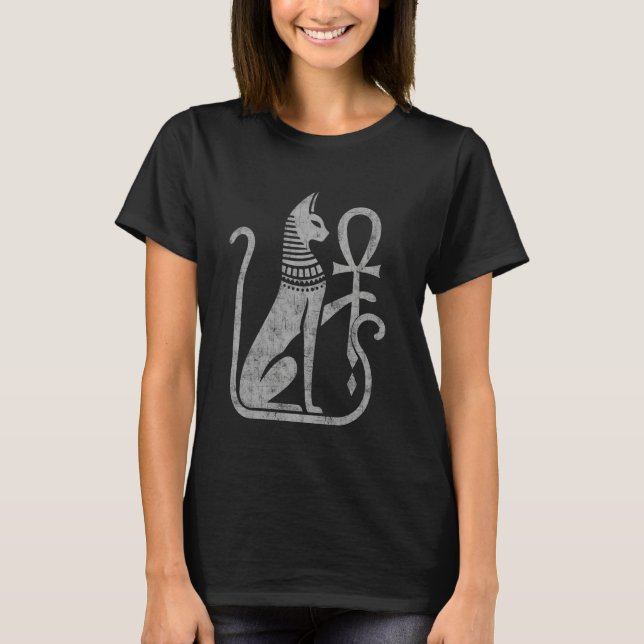 T-shirt Déesse de chat Bastet ancienne Dangresse de chevil (Devant)