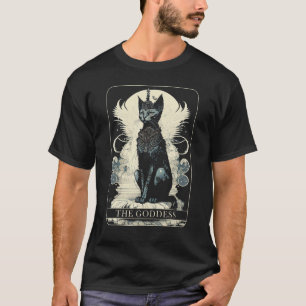T-shirt Déesse du Chat Amoureux du Chat Noir Carte de Taro