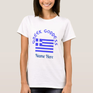 T-shirt Déesse grecque et drapeau de la Grèce personnalisé
