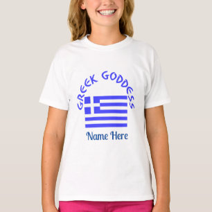 T-shirt Déesse grecque et drapeau de la Grèce personnalisé