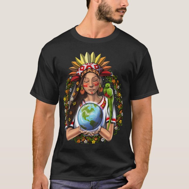 T-shirt Déesse guerrière aztèque (Devant)