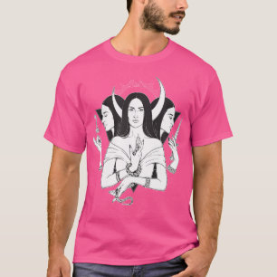 T-shirt Déesse Hécate Triple Lune Déesse Pagan Wicca Tri