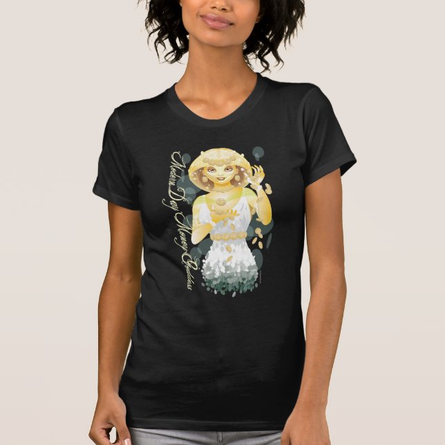 T-shirt Déesse moderne d'argent de jour - chemise foncée (Devant)