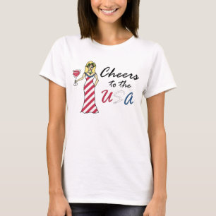 T-shirt Déesse patriote de vin "acclamations lumière ver